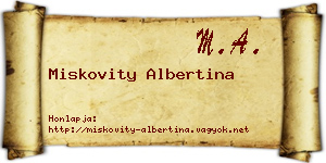 Miskovity Albertina névjegykártya